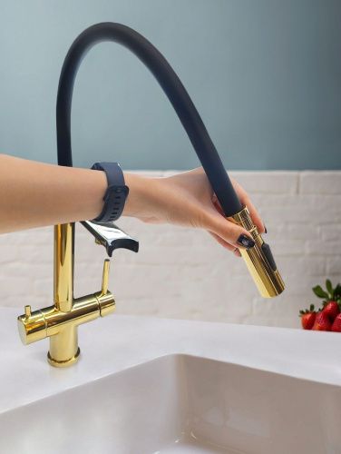 Смеситель для кухни AltroBagno Flusso AltroBagnoFlusso050205Gl на мойку золото - фото 5