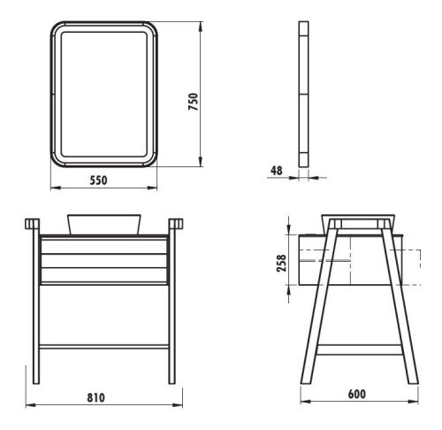 Тумба с раковиной Creavit Truva TR0080.01ANM+UL040-00AM00E-00 80х60 - фото 2