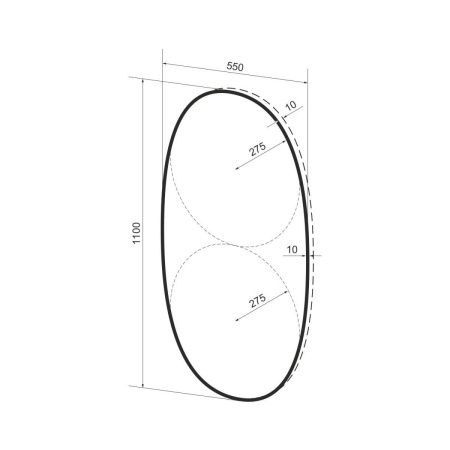 Зеркало Wellsee 7 Rays' Spectrum 172201850 60х110 подвесное