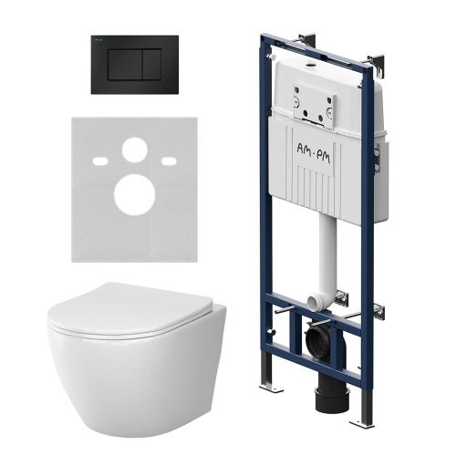 Комплект унитаз с инсталляцией с клавишей смыва Am.Pm Like IS100238.801900 - фото 2
