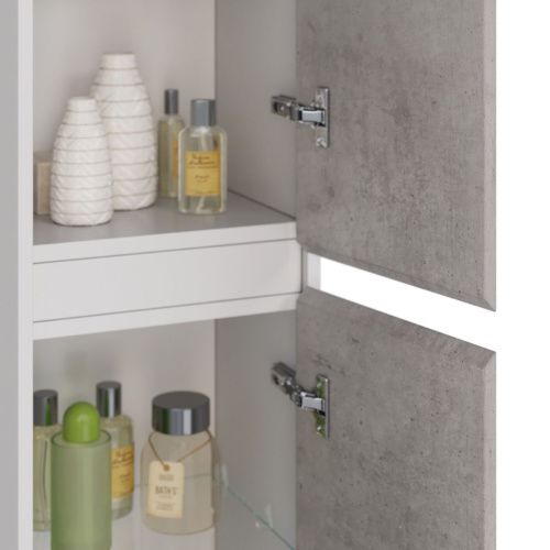 Шкаф-пенал LeMark Combi LM03C35P-Beton 40х170 напольный цвет серый/белый - фото 3