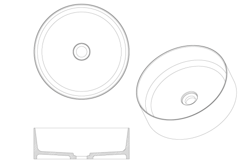 Раковина из искусственного камня Armadi Art NeoArt 819-G 40х40 накладная цвет золото без отверстий под смеситель - фото 2