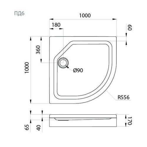 Душевой поддон акриловый Тритон Щ0000014391 100х100 белый с каркасом - фото 5