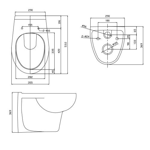 Унитаз подвесной WesnaArt Ocean 202-OCE12 белый с сиденьем микролифт безободковый каскадный смыв - фото 2