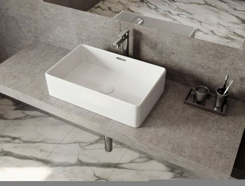 Раковина керамическая Allen Brau Fantasy 4.11003.20 60х40 накладная цвет белый без отверстий под смеситель - фото 3