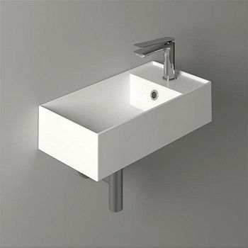 Раковина из сантехнического фаянса Simas Agile AG50 bi matt*1 50х30 подвесная цвет белый 1 отверстие под смеситель