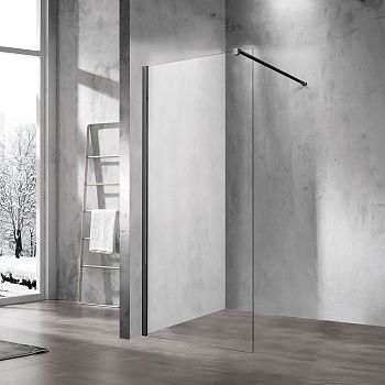 Душевая перегородка Vincea Walk in VSW-1H110CLB 110х200 стекло прозрачное профиль черный