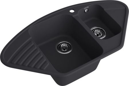 Кухонная мойка Granfest Quarz 14 черный 95х50 цвет черный поверхность матовая
