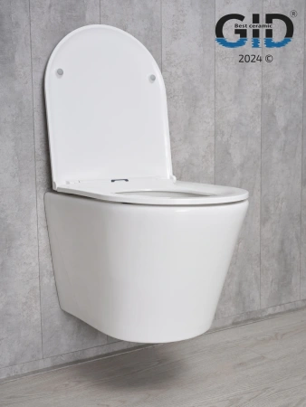 Унитаз подвесной Gid Cortado 62235Y белый с сиденьем микролифт безободковый смыв торнадо