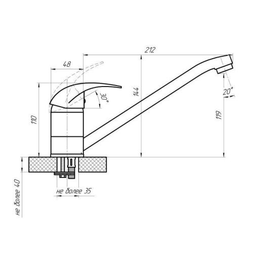 Смеситель для кухни Сантаком StOmega 3301 на мойку хром - фото 3