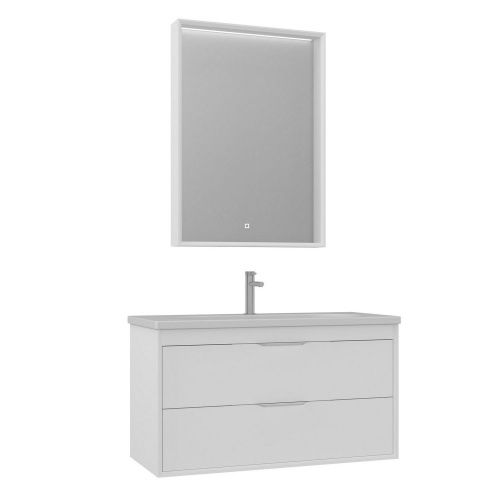 Тумба с раковиной Orka Clay 5004385 100х50 подвесная цвет белый - фото 2