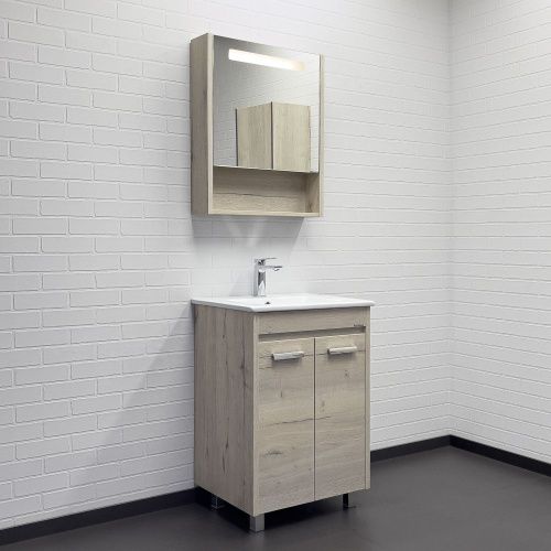 Зеркало-шкаф Comforty Марио 00-00015518CF 60х70 подвесной цвет бежевый - фото 4