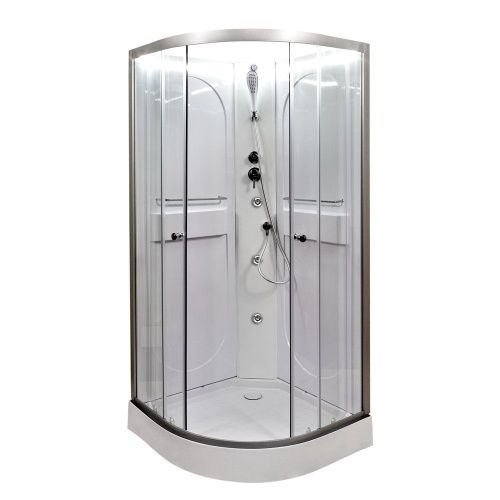 Душевая кабина AvaCan L608NLED+GM 80х80 четверть круга без крыши ориентация универсальная - фото 4