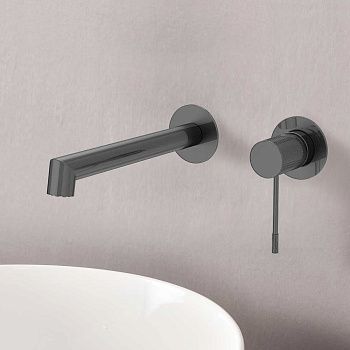 Смеситель для раковины Vincea Desire VBFW-1D1GM встраиваемый в стену вороненая сталь