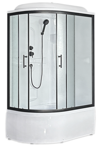 Душевая кабина Royal Bath BK RB8120BK1-M-R-BL Practic 120х80 асимметричная с крышей ориентация правая