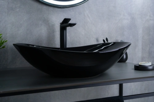 Раковина керамическая Gid Lago 53349 60х40 накладная цвет черный без отверстий под смеситель - фото 3