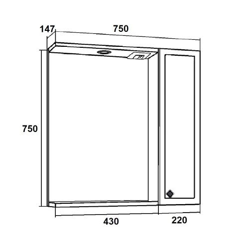 Зеркало-шкаф Runo Римини 00-00001257 80х80 подвесной цвет белый - фото 5