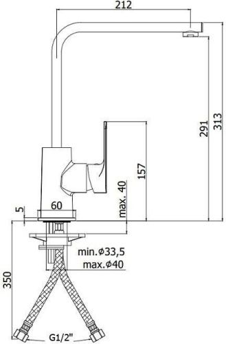 Смеситель для кухни Paffoni Sly SY180CR на мойку хром - фото 2
