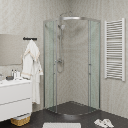 Душевой уголок Cerutti SPA VIVA100 100х100 стекло прозрачное профиль хром без поддона