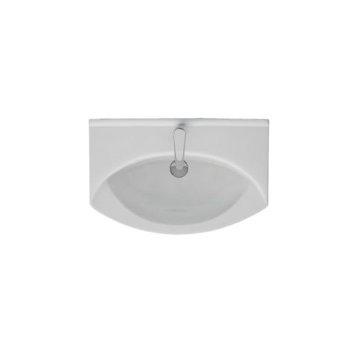 Раковина керамическая Dreja Laguna 192529 70х40 подвесная цвет белый 1 отверстие под смеситель - фото 4