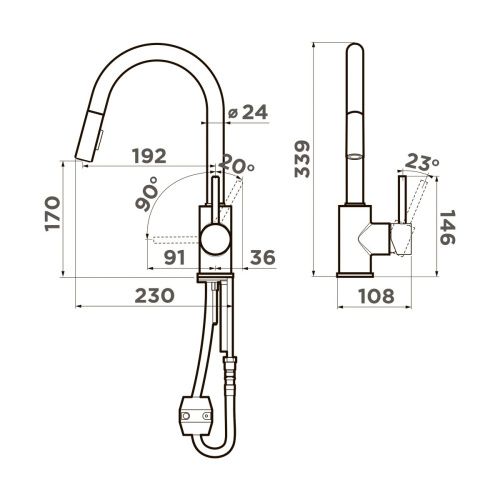 Смеситель для кухни Omoikiri Shinagawa-SB 4994459 на мойку нержавеющая сталь - фото 2