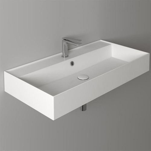 Раковина из сантехнического фаянса Simas Agile AG91 bi*1 90х50 подвесная цвет белый 1 отверстие под смеситель