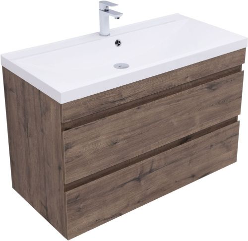 Тумба под раковину Aquanet Нота NEW 00334194 100х50 подвесная цвет коричневый - фото 3