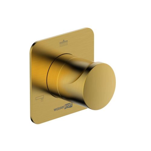 Переключатель на 3 выхода Wasserkraft Havel 3600 A283 встраиваемый в стену золото - фото 2