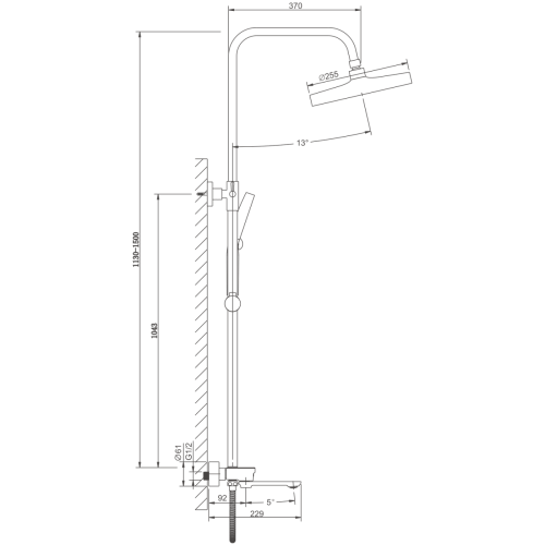 Душевая стойка Belz B713 B25713-8 настенная цвет белый - фото 2