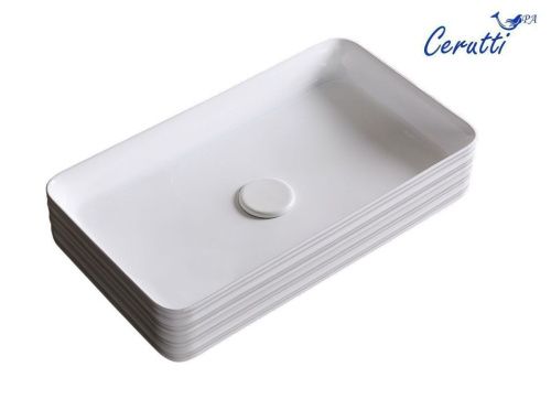 Раковина из сантехнического фарфора Cerutti SPA CR0053 70х40 накладная цвет белый без отверстий под смеситель - фото 2