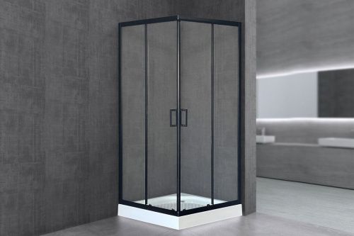 Душевой уголок Royal Bath HP RB90HP-T-BL 90х90 стекло прозрачное профиль черный с поддоном