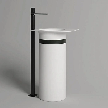 Раковина из искусственного камня S-Stone Salini NINFEA 130221M 50х40 напольная цвет белый без отверстий под смеситель