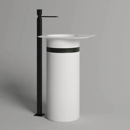 Раковина из искусственного камня S-Stone Salini NINFEA 130221M 50х40 напольная цвет белый без отверстий под смеситель