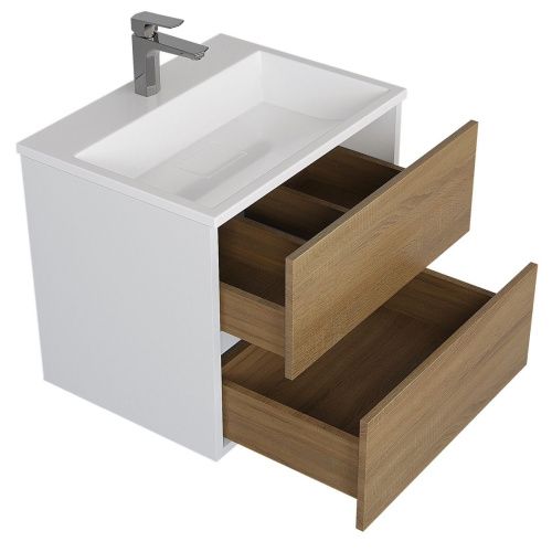 Раковина из искусственного камня Uperwood Barsa 2911120345 60х50 полувстраиваемая цвет белый - фото 5