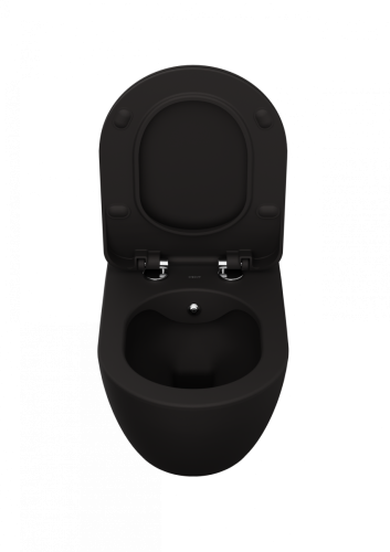 Чаша унитаза подвесная Creavit Free FE322-00SM00E-0000 цвет черный без сиденья душевой смыв - фото 3