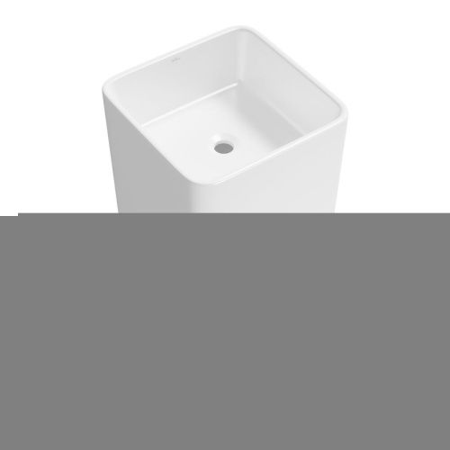 Раковина из сантехнического фарфора Wellsee Callipy Art 338904000 40х40 напольная цвет белый глянцевый без отверстий под смеситель - фото 2