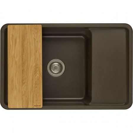 Кухонная мойка Aquaton Беллис 1A725032BS280 80х50 цвет коричневый поверхность матовая