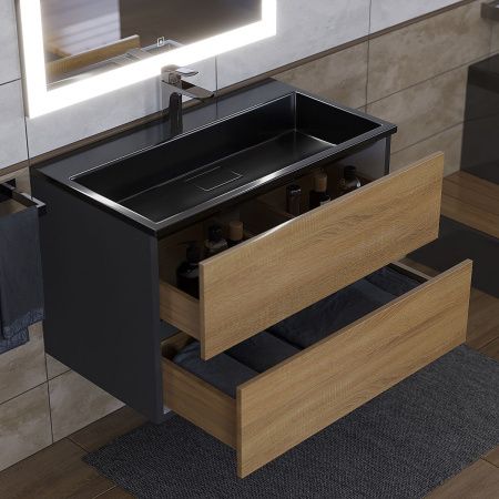 Тумба под раковину Uperwood Barsa 293020539 80х50 подвесная цвет коричневый