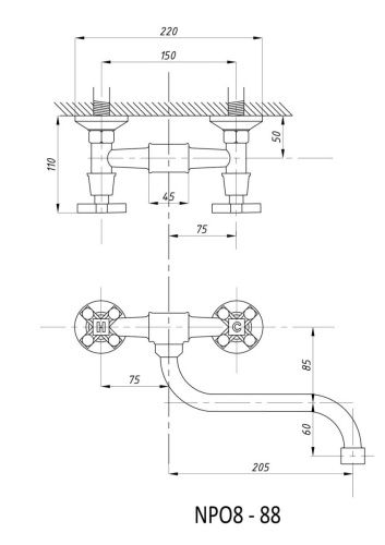 Смеситель для кухни TSARSBERG TSB-08-88 настенный хром - фото 3