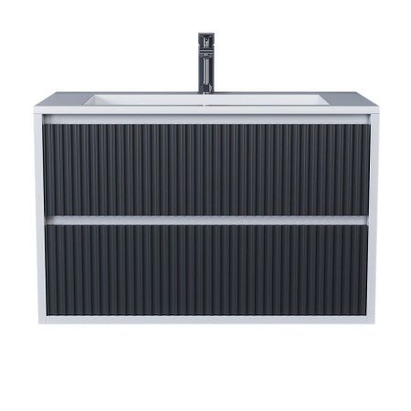 Тумба под раковину Uperwood Next Premium 3930205155 80х50 подвесная цвет серый/белый