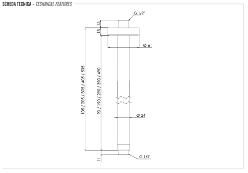 Кронштейн для верхнего душа Remer 347N20 хром - фото 2