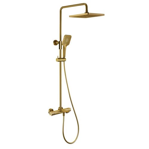 Душевая стойка Vincea Next VSFS-1N1TBG настенная цвет золото с термостатом - фото 2