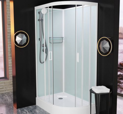 Душевая кабина Frank 418018 100х80 асимметричная без крыши ориентация левая - фото 3