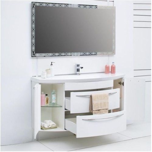 Тумба с раковиной De Aqua Лонг 00186446 140х50 подвесная цвет белый - фото 4