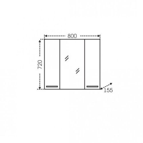 Зеркало-шкаф СанТа Родос 106017 80х70 подвесной цвет белый - фото 3