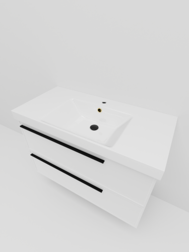 Тумба с раковиной La Fenice Elba TWIN NFNC-01-ELB-B-100-2-3-100 100х50 подвесная цвет белый - фото 3