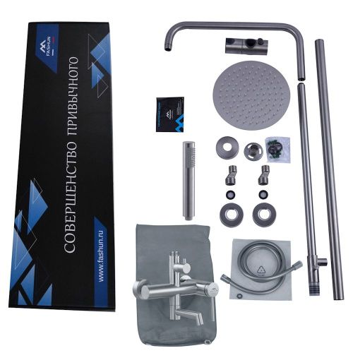 Душевая стойка Fashun A52433 настенная цвет серый - фото 4