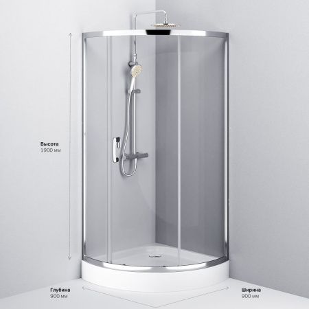Душевой уголок Am.Pm Like W83G-315-090CT 90х90 стекло прозрачное профиль хром без поддона