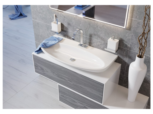 Тумба под раковину Aqwella Y GEN0112MG 120х40 подвесная цвет серый/белый - фото 3