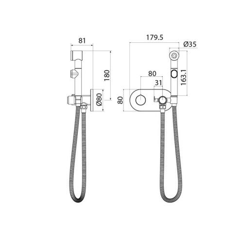 Гигиенический душ со смесителем Iddis Axes AXESBRBi08 хром - фото 4
